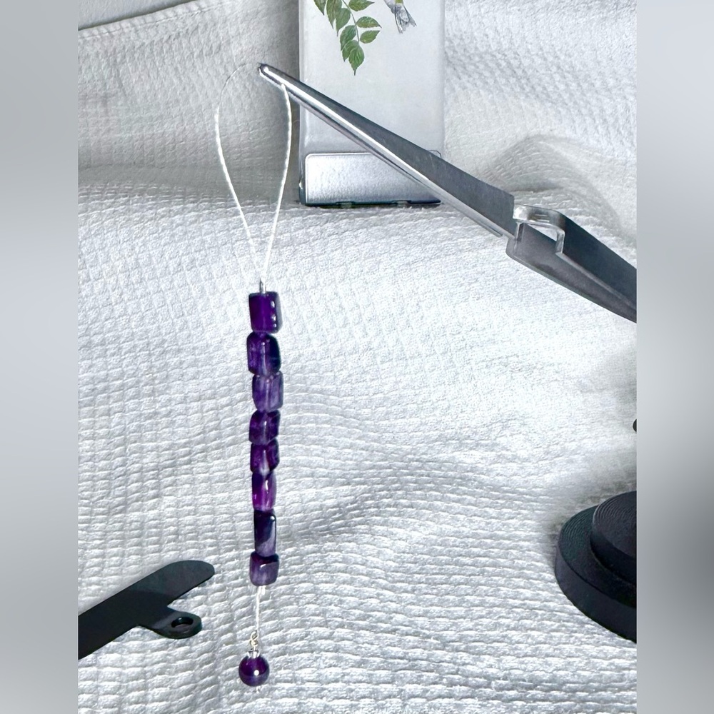 SEMI-PRECIOUS purple amethyst phone wristlet, lanyard, bag/purse, keychain charm